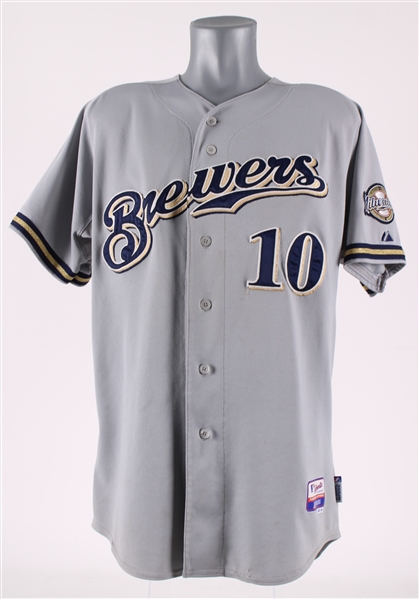 2012 Ron Roenicke Milwaukee Brewers Game Worn Road Jersey (MEARS LOA)