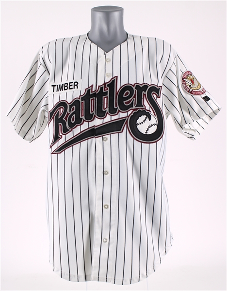 1996 Wisconsin Timber Rattlers #3 Game Worn Home Jersey (MEARS LOA)
