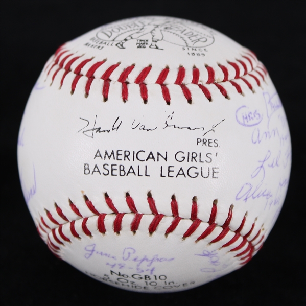 1990s All American Girls Professional Baseball League Multi Signed deBeer Baseball w/ 20+ Signatures