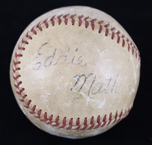 1960 Eddie Mathews Milwaukee Braves ONL Giles Game Used Home Run Baseball (MEARS LOA)
