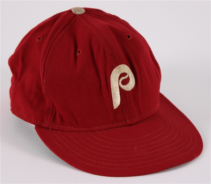 1973-79 Jim Lonborg Philadelphia Phillies Signed Game Worn Cap (MEARS LOA / JSA)