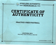 2022 Kenny Pickett Pittsburgh Steelers #060 First Ever Practice Used ONFL Goodell Football (MEARS LOA / Steelers COA)