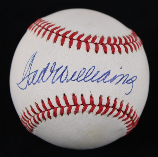 1985-89 Ted Williams Boston Red Sox Signed OAL Brown Baseball (JSA)