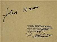 1993 Hank Aaron Atlanta Braves Signed I Had A Hammer Hardcover Book (JSA)