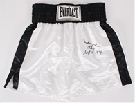 1982 Muhammad Ali 4X Comeback World Heavyweight Champ Exhibition Worn Signed Everlast Boxing Trunks (MEARS/PSA/James Big Red Mouran/Kilroy LOAs)  Symbol of Determination in the Face of Reality
