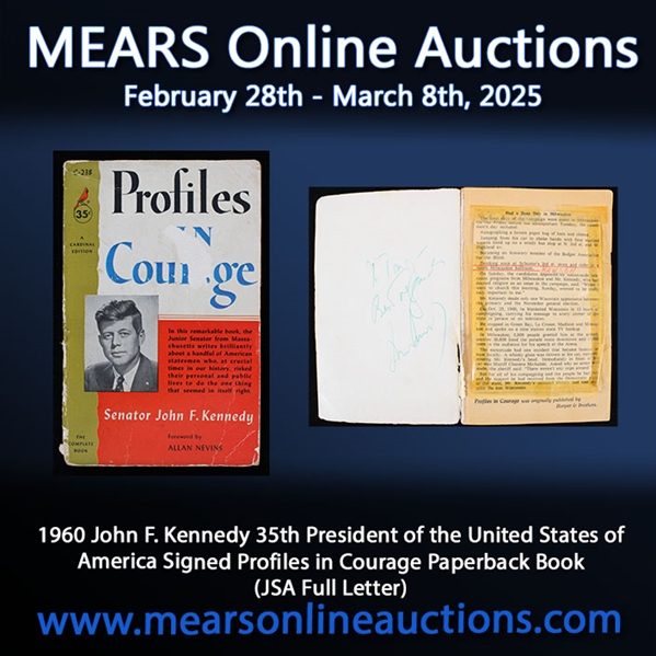 1960 John F. Kennedy 35th President of the United States of America Signed Profiles in Courage Paperback Book (JSA Full Letter)