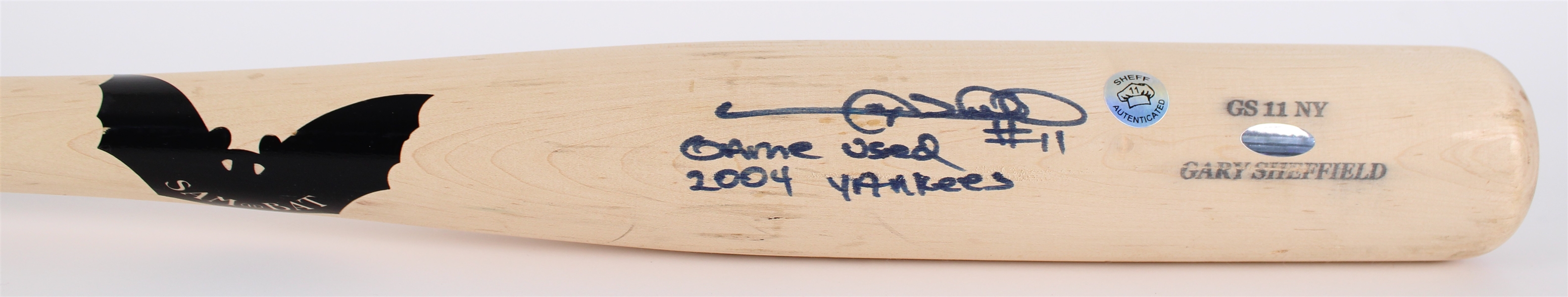 2004 Gary Sheffield New York Yankees Signed SamBat Professional Model Game Used Bat (MEARS A10 / Steiner)