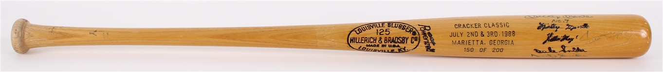 1988 Mickey Mantle Willie Mays Duke Snider Signed H&B Louisville Slugger Cracker Classic Show Bat (*Full JSA Letter*) 150 of 200