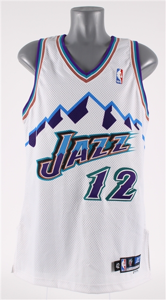 2002-03 John Stockton Utah Jazz Game Worn Home Jersey (MEARS A5) Final Season