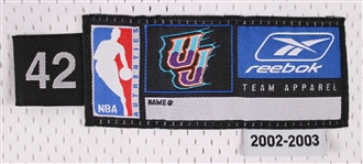 2002-03 John Stockton Utah Jazz Game Worn Home Jersey (MEARS A5) Final Season