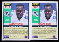 1990 Emmitt Smith Dallas Cowboys Score Supplemental #101T Rookie Football Trading Cards - Lot of 2 