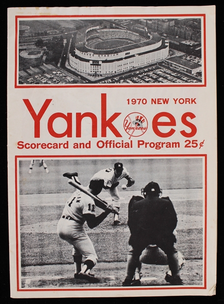 1970 New York Yankees Yankee Stadium Unscored Game Program