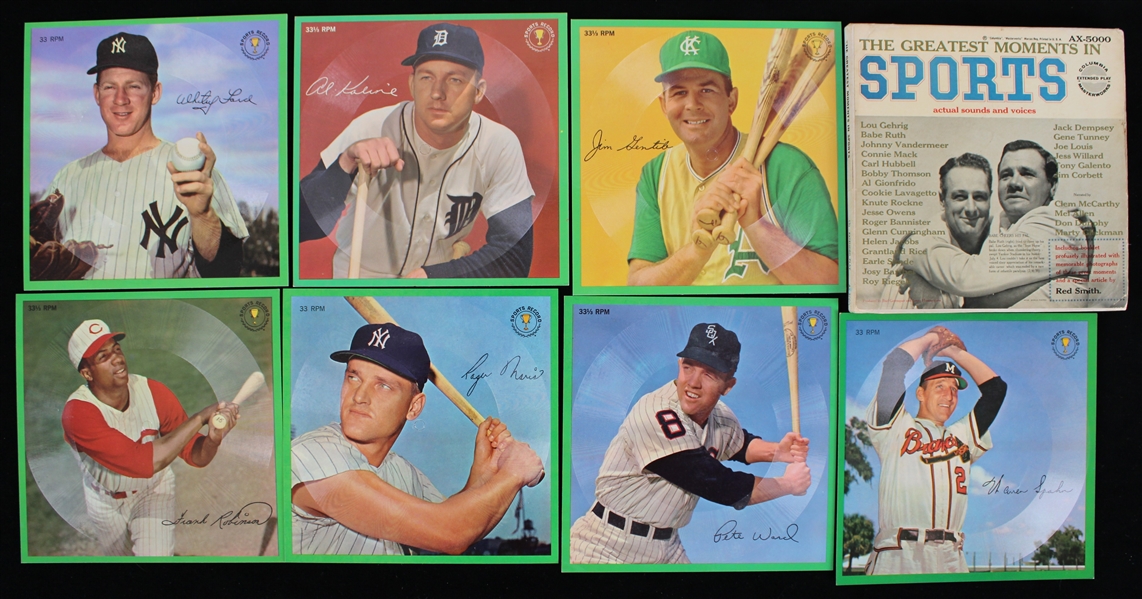 1955-1964 Auravision Baseball Player Record Cards - Lot of 14 w/ Roger Maris, Frank Robinson, Ernie Banks & More