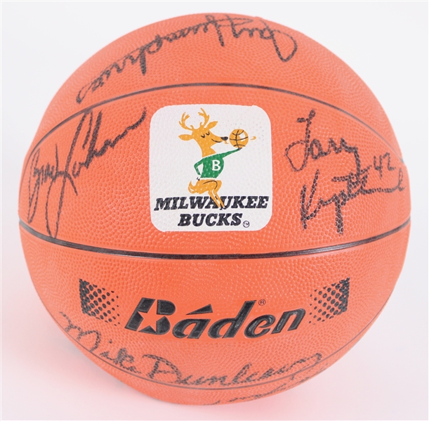 1989-90 Milwaukee Bucks Team Signed Basketball w/ 14 Signatures Including Jack Sikma, Paul Pressey, Ricky Pierce & More (JSA)