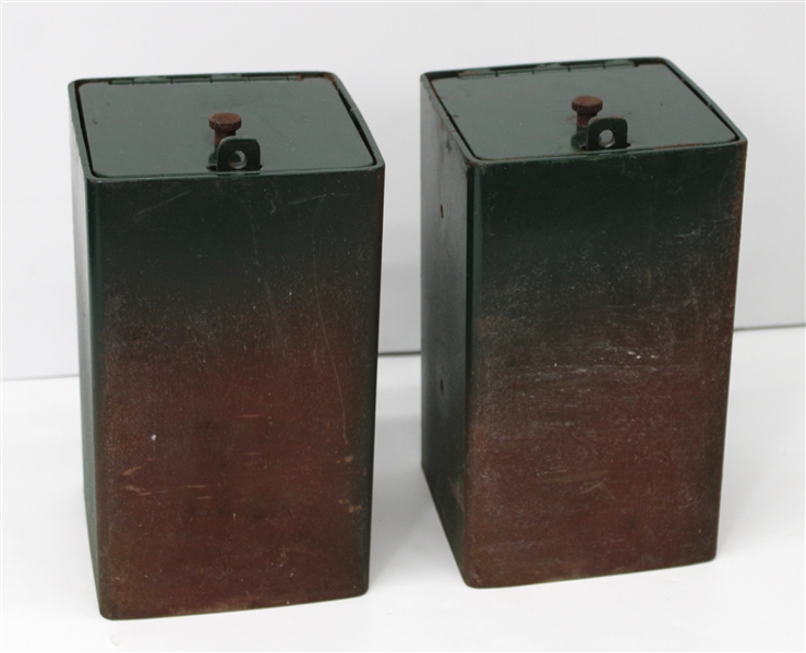 1960s Green Bay Packers Lambeau Field 7x7x12 Players Personal Locker Safes (Lot of 2) (Pepper Burruss Collection)