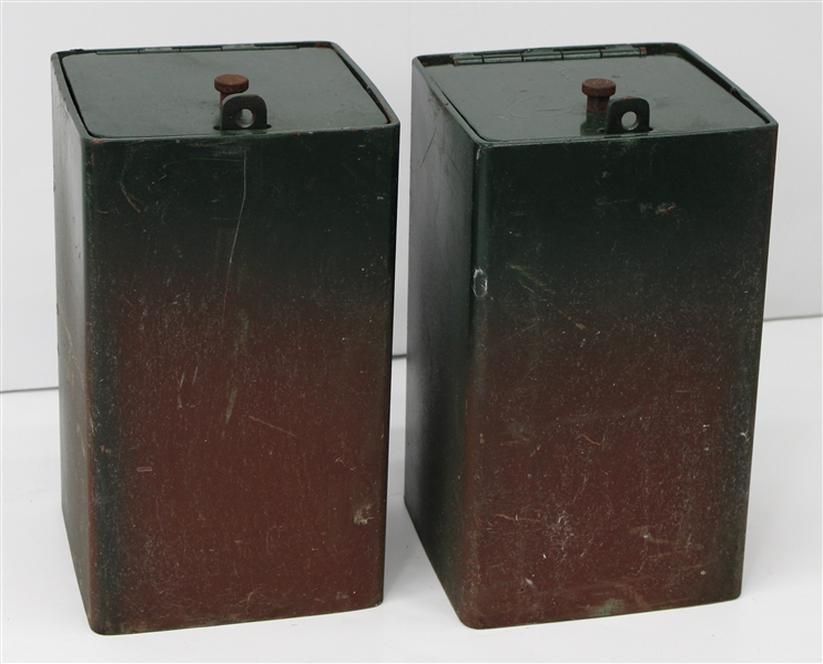 1960s Green Bay Packers Lambeau Field 7x7x12 Players Personal Locker Safes (Lot of 2) (Pepper Burruss Collection)