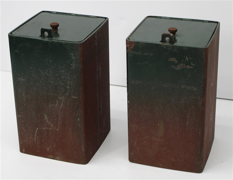 1960s Green Bay Packers Lambeau Field 7x7x12 Players Personal Locker Safes (Lot of 2) (Pepper Burruss Collection)