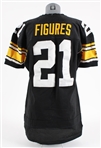 1993 Deon Figures Pittsburgh Steelers Game Worn Home Jersey (MEARS LOA / Steelers COA)