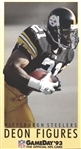 1993 Deon Figures Pittsburgh Steelers Game Worn Home Jersey (MEARS LOA / Steelers COA)