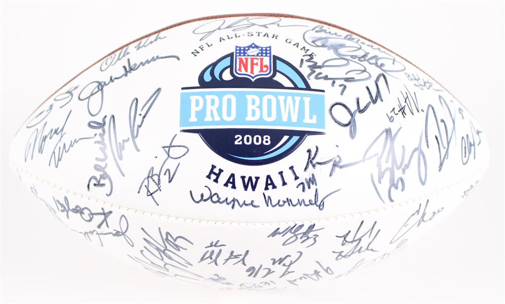 2008 AFC Pro Bowl Team Signed ONFL Goodell Autograph Panel Football w/ 60 Signatures Including Peyton Manning, Joe Thomas, Vince Wilfork & More (JSA / Pepper Burruss Collection)