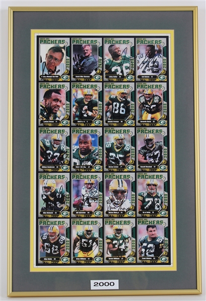 2000 Ron Wolf, Mike Sherman, LeRoy Butler & more GB Packers Signed 15x22 Framed Uncut Card Sheet (JSA / Pepper Burruss Collection) 