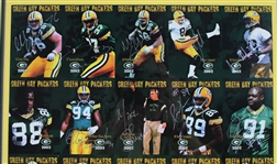 2002 Chad Clifton, Tyrone Williams, Bubba Franks & more GB Packers Signed 15x22 Framed Uncut Card Sheet (JSA / Pepper Burruss Collection) 