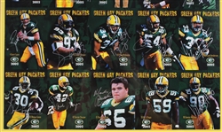 2002 Chad Clifton, Tyrone Williams, Bubba Franks & more GB Packers Signed 15x22 Framed Uncut Card Sheet (JSA / Pepper Burruss Collection) 