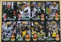2016 Ted Thompson, Jordy Nelson, Aaron Rodgers & more GB Packers Signed 15x22 Uncut Card Sheet (JSA / Pepper Burruss Collection)