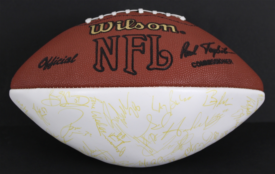 1996 Super Bowl XXXI Champion Green Bay Packers Team Signed ONFL Tagliabue Autograph Panel Football w/ 65 Signatures Including Reggie White, Brett Favre & More (JSA / Pepper Burruss Collection)