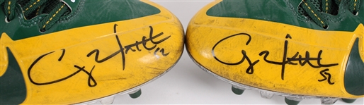 2013 Clay Matthews Green Bay Packers Signed Nike Game Worn Cleats (MEARS LOA / JSA / Pepper Burruss Collection)