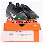 2008-09 Donald Driver Green Bay Packers Personal Collection Custom Nike Cleats (MEARS LOA / Pepper Burruss Collection) 