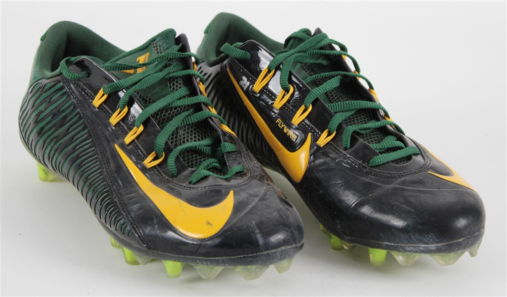 2014 Ha Ha Clinton-Dix Green Bay Packers Nike Game Worn Cleats (MEARS LOA / Pepper Burruss Collection) Rookie Season