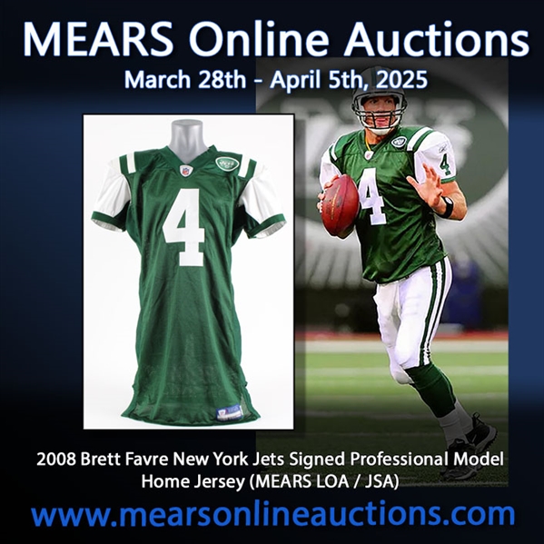 2008 Brett Favre New York Jets Signed Professional Model Home Jersey (MEARS LOA / JSA)