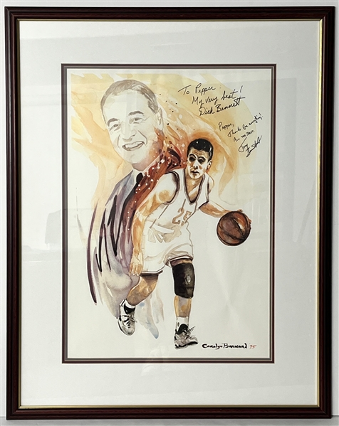 1995 Dick Bennett & Tony Bennett UW Green Bay Signed 34x43 Framed Print (Pepper Burruss Collection)(JSA)