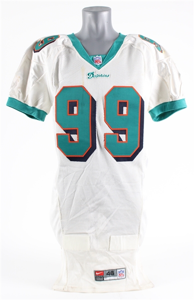 2000 Jason Taylor Miami Dolphins Game Worn Road Jersey (MEARS A5)