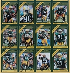1991 Sterling Sharpe, Lindy Infante, Perry Kemp & more GB Packers Signed 15x22 Framed Uncut Card Sheet (JSA/ Pepper Burruss Collection)
