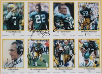 1989 Don Majkowski, Lindy Infante, Johnny Holland & more GB Packers Signed 15x22 Framed Uncut Card Sheet (JSA/ Pepper Burruss Collection)