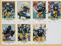 1989 Don Majkowski, Lindy Infante, Johnny Holland & more GB Packers Signed 15x22 Framed Uncut Card Sheet (JSA/ Pepper Burruss Collection)
