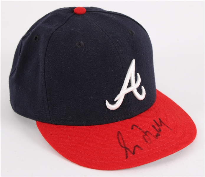 1996-97 Greg Maddux Atlanta Braves Signed Game Worn Cap (MEARS LOA) *JSA*
