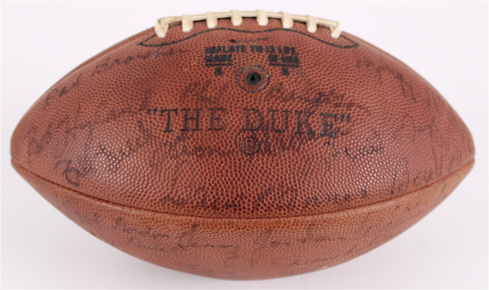 1969 Green Bay Packers Team Signed ONFL Rozelle Game Used Football Presented to Fred Carr w/ 30 Signatures Including Bart Starr, Ray Nitschke & More (MEARS LOA / JSA / Pepper Burruss Collection)