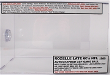 1969 Green Bay Packers Team Signed ONFL Rozelle Game Used Football Presented to Fred Carr w/ 30 Signatures Including Bart Starr, Ray Nitschke & More (MEARS LOA / JSA / Pepper Burruss Collection)
