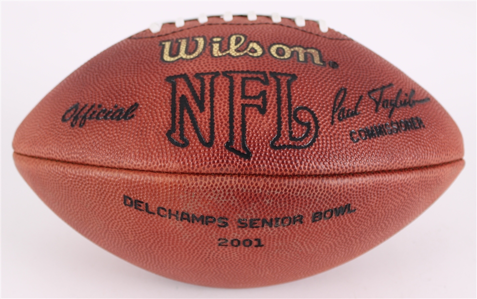 2001 LaDainian Tomlinson Senior Bowl MVP Signed ONFL Tagliabue Delchamps Senior Bowl Game Used Football (MEARS LOA / Pepper Burruss Collection)