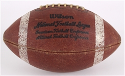 1971 Monday Night Football Game Used ONFL Rozelle White Striped Variation Football (MEARS LOA / Pepper Burruss Collection)