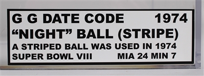 1974 Monday Night Football Game Used ONFL Rozelle White Striped Variation Football (MEARS LOA / Pepper Burruss Collection)