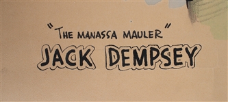 1895-1983 Jack Dempsey The Manassa Mauler 21x29 Original Bob Thomas Artwork