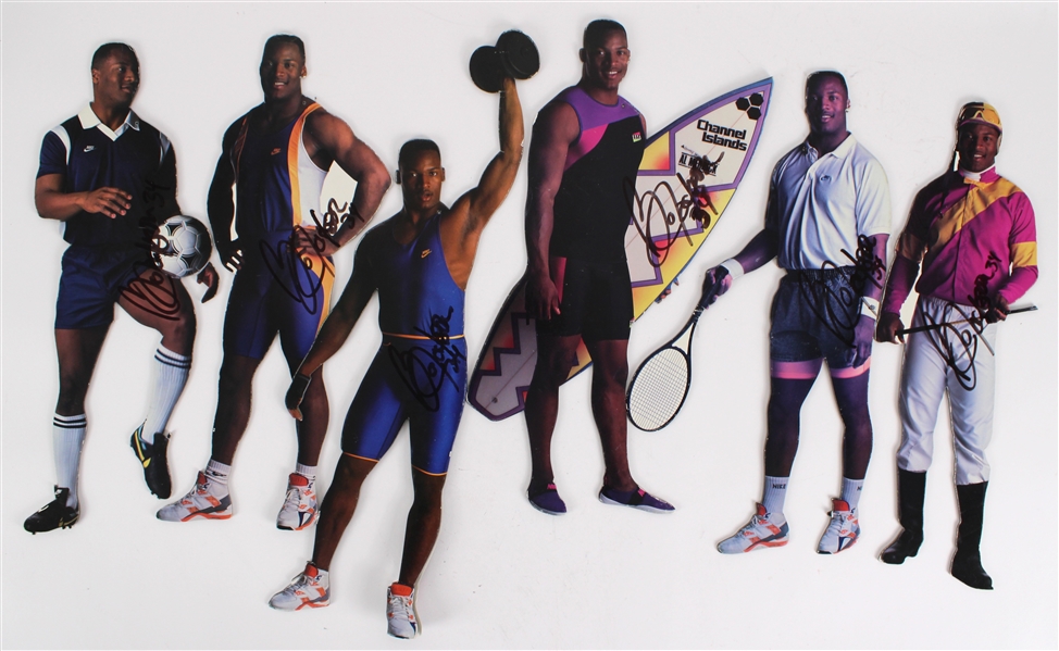 1989 Bo Jackson Nike Bo Knows Advertising Campaign Cut Out Figures - Lot of 6 (Pepper Burruss Collection)