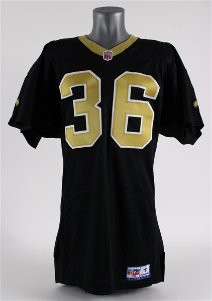 1998 Lamar Smith New Orleans Saints Game Worn Home Jersey (MEARS LOA)