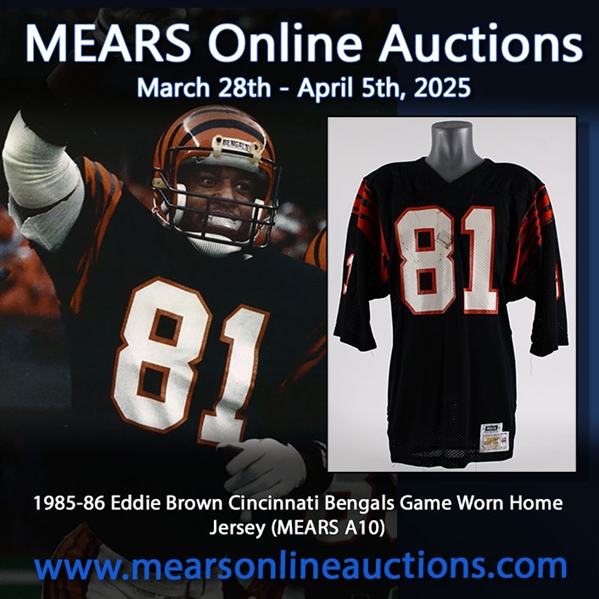 1985-86 Eddie Brown Cincinnati Bengals Game Worn Home Jersey (MEARS A10)