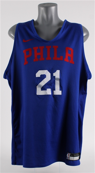 2019-20 Photo Match Joel Embiid Philadelphia 76ers Reversible Practice Worn Jersey (MEARS LOA / Fanatics Team COA)