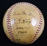 1934 AL Champion Detroit Tigers Team Signed OAL Harridge Baseball w/ 16 Signatures Including Hank Greenberg, Mickey Cochrane, Charlie Gehringer & More (JSA Full Letter)